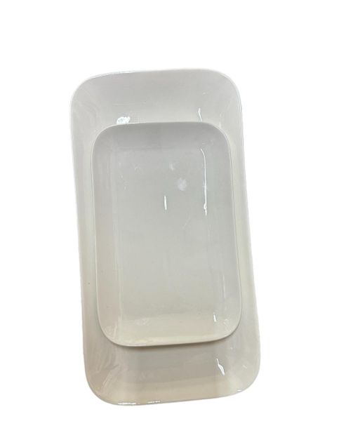 BCH Rectangle White Ceramic plates set(8 piece)