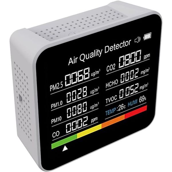 9in1 Air Quality Tester Clear Display Large Digital Screen with Backlight