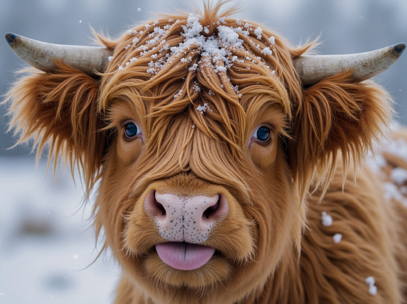 Modern Canvas Wall Art Home Decor - Highland Cow In Snow