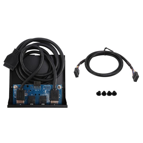 3 5'' 2 USB3 0 A Hub + HD Audio to 20Pin Header Floppy Front Drive Panel