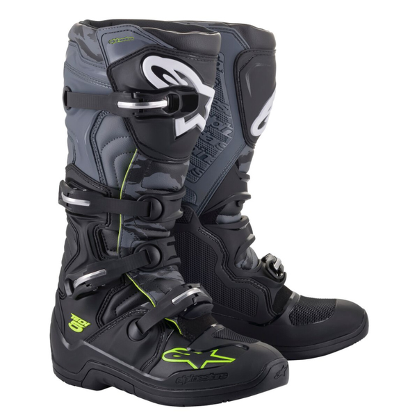Tech 5 Mx Boots - Black/Gray/Yellow Fluo image