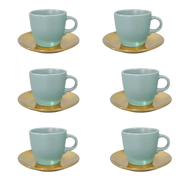 12 Piece Espresso Cup and Saucer Set 260ml