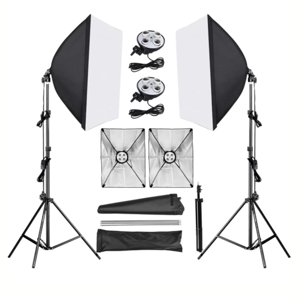 4 Socket Studio Lighting kit - Softbox E27 Lamp Holder