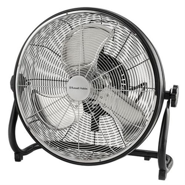 Russell Hobbs - 18-inch Oscillating Floor Fan with 3 Speed Settings - Silver