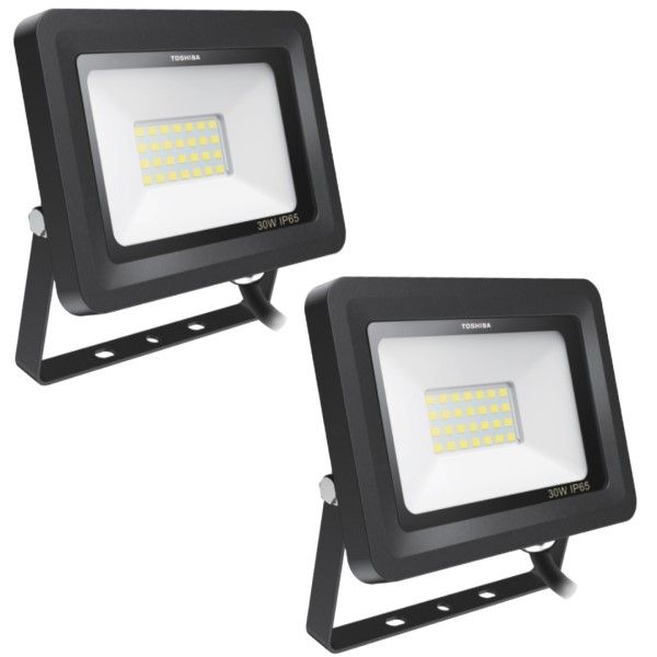 Toshiba Floodlight Outdoor IP65 30W Cool Daylight 6500K - 2 Pack