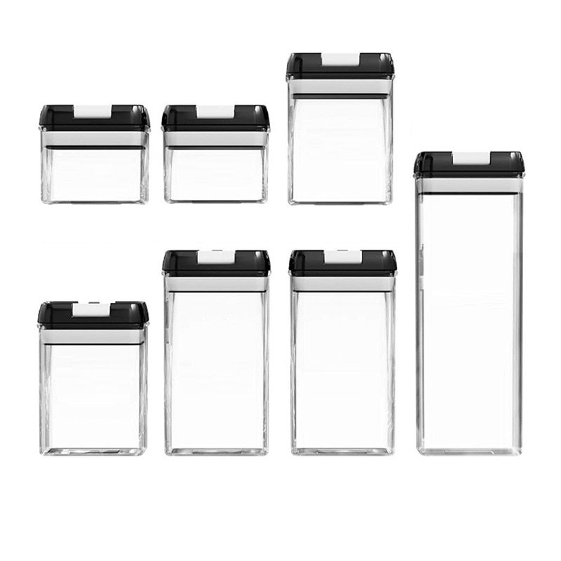 7 Pieces Of Air-Tight Sealed Food Storage Container Set - Black
