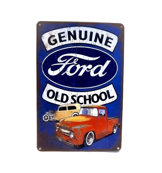 Genuine Ford Old School Retro Style Metal Sign for Café Bar Pub Wall Décor