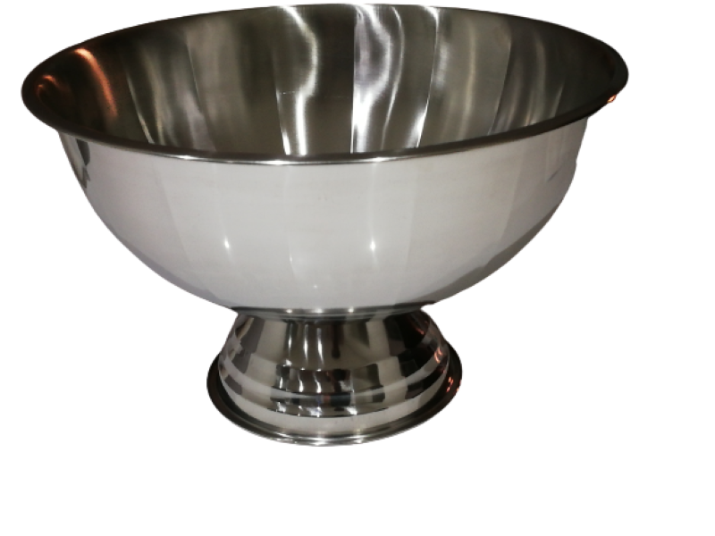 Punch Bowl 40 x 24cm Stainless Steel Grooved