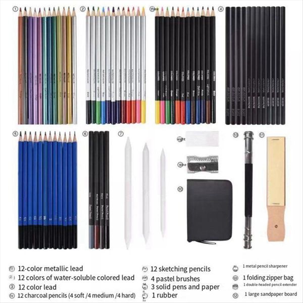 Professional Color Pencil Set for Drawing and Sketch with 72Pcs Graphite Co