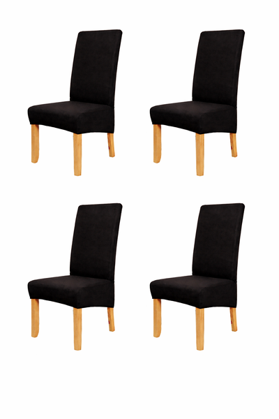 SUKARI - Washable Dining Chair SlipCover Protectors - Set of 4 - Black