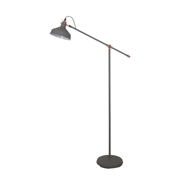 Radiant - Bankers Floor Light Steel Grey &amp; Copper 1xE27