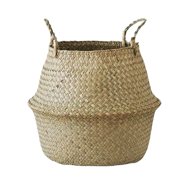 Handmade Rattan Seagrass Tot Belly Basket Planter