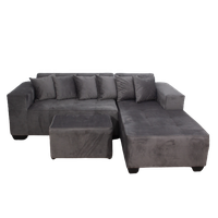 Shona 3 Seater Sofa - Right Hand - Grey Velvet