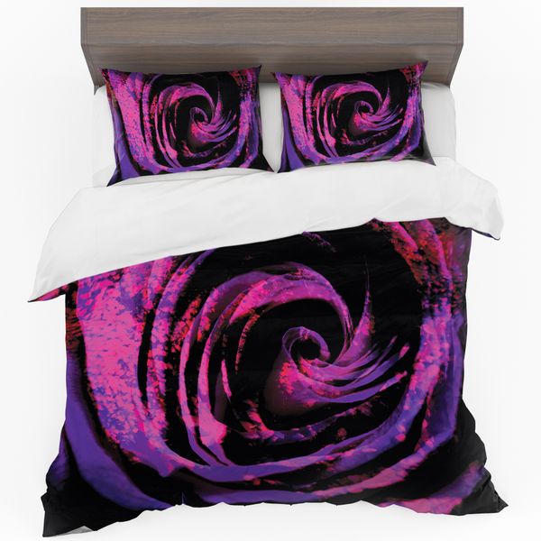 Purple Painted Rose Duvet Cover Set image