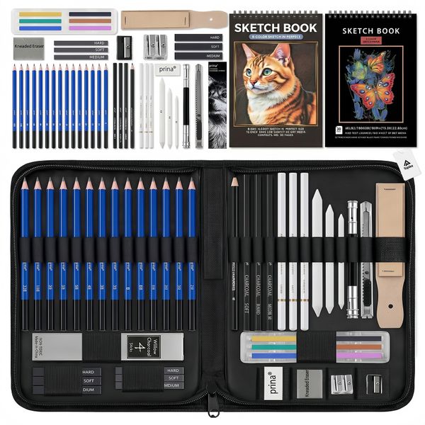 Topika - Sketch Pencil Artists Pencil Set, 50Pcs Drawing Pencil Set