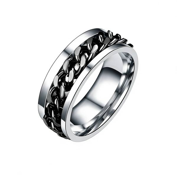 pinner Rings for Men Women Black Fidget Rings forCool Fashion Ring