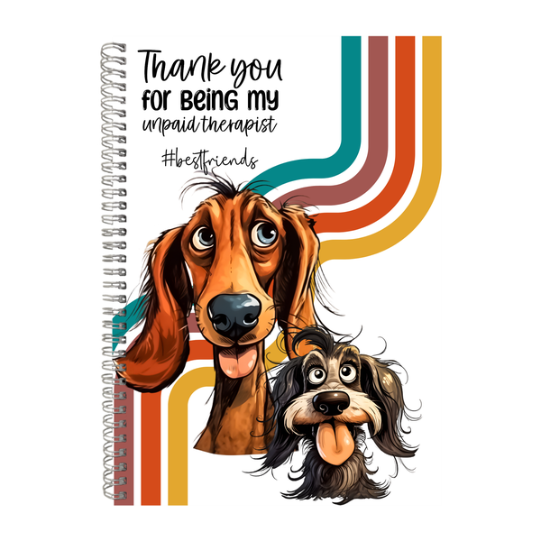 Therapist A4 Notebook Pad with Lines for Dog Lover Funny Graphic Present005