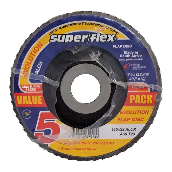 Superflex Evolution Alox Flap Cutting Disc - 115X22.23mm - A60 5-Pack
