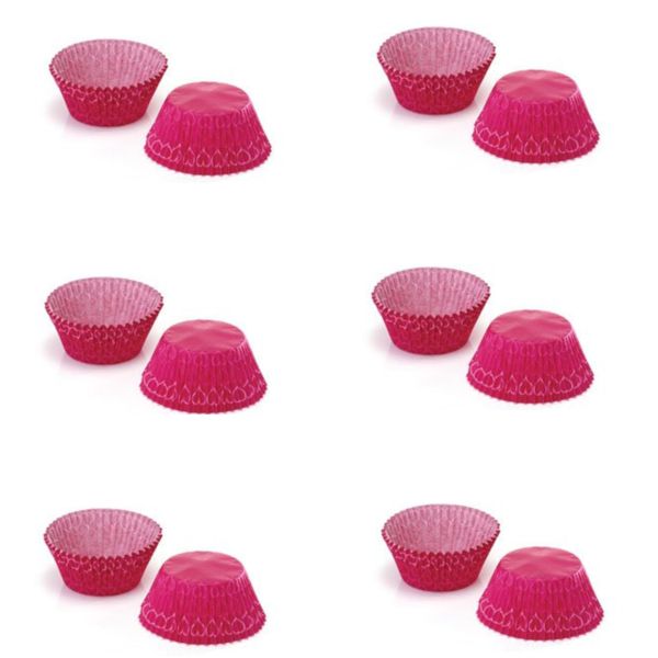 3 x 100 Small Mini Paper Baking Fairy Cake Cupcake Muffin Cases Pink Hearts