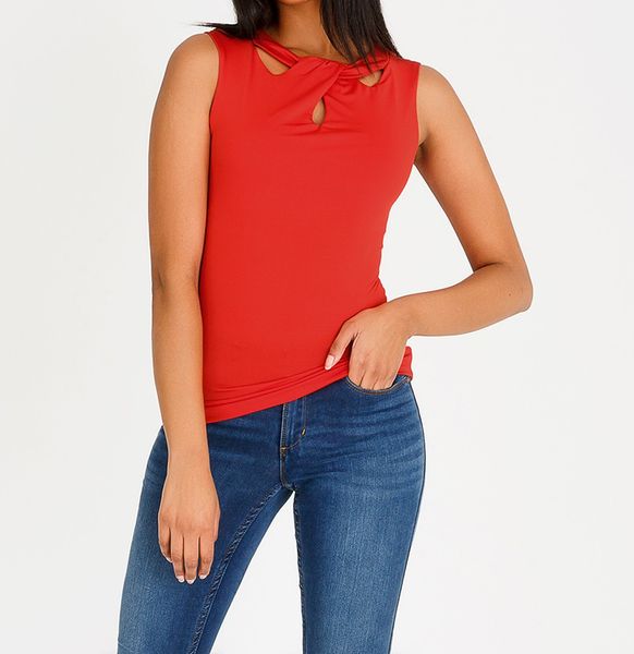 Women's Edit Cut Out Detail Cami - Red