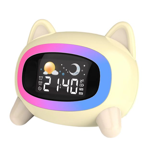 Kids Alarm Clock, Kids Wake Up Clock, Cute Cat Alarm Clock for Girls/Boys