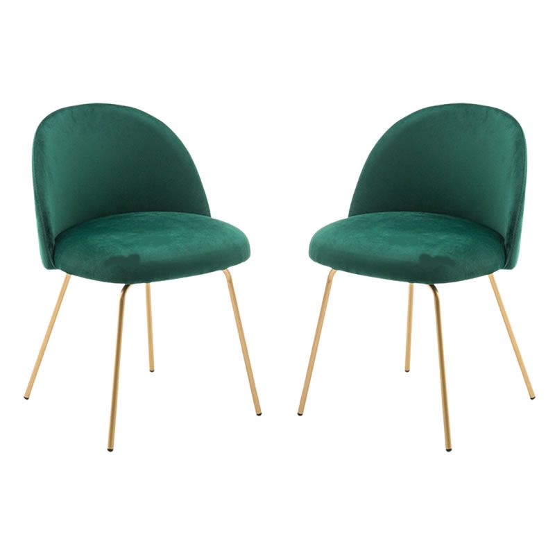 Set of 2 Modern Velvet With Gold Metal Leg Dining Room Chairs Shop