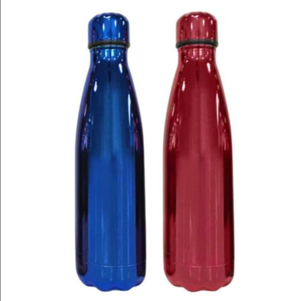 Single Wall 500ML Stainless Steel Water Bottle - 2 Pack