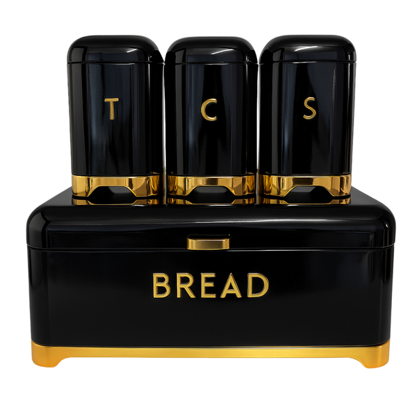 4-Piece Canister Set - With Touch of Gold, Stylish