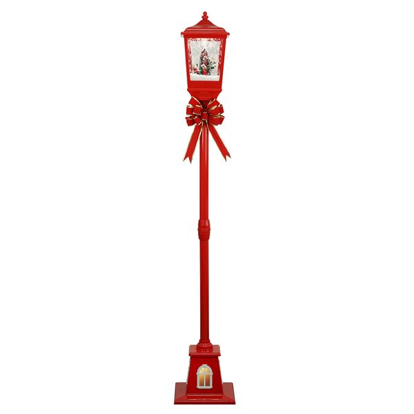 Red European Christmas Snow - Falling Street Lamp Decor