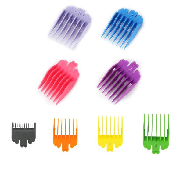 8 Piece Colorful Attachment Combs Hair Cutting Universal Guide Combs Set