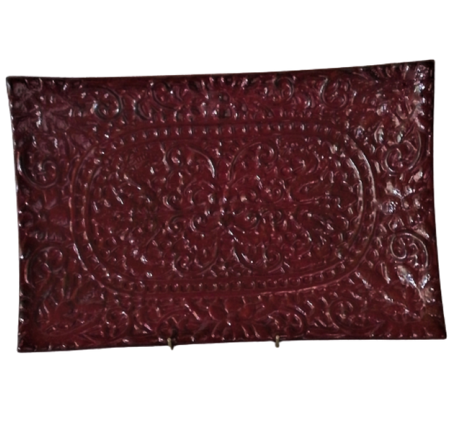 Server Ceramic 38x25x5cm Embroidery Red