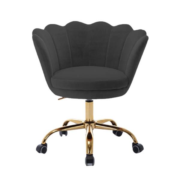 Tulip Swivel Modern Office Chair With Gold Frame