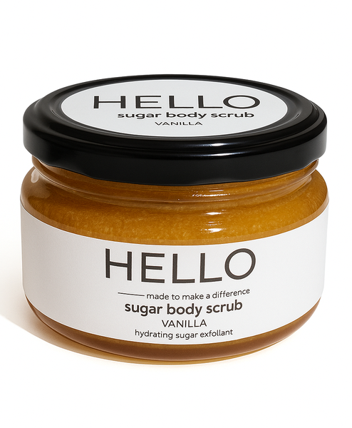 200g Organic Exfoliating Sugar Body Wash Scrub - Vanilla