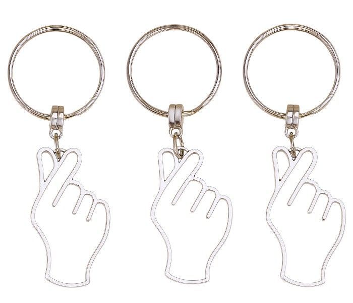 3 Piece - Unique Heart Hand Gesture - Silver