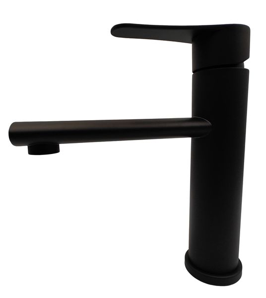 Matte Black Single-Handle Bathroom Faucet Modern Single-Hole Mixer Tap