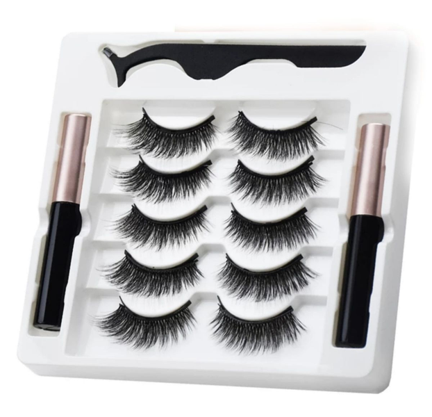 Magnetic Eyelashes and Eyeliners Kit - 5 Pairs
