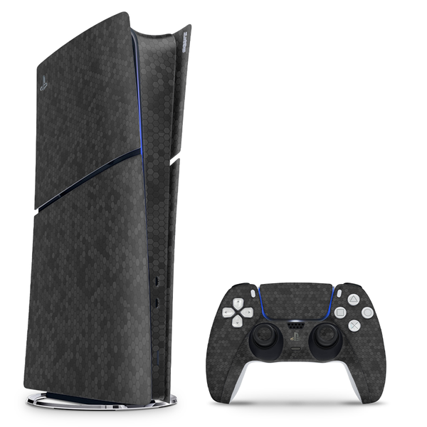 Decal Skin Compatible with PS5 Slim Digital - HoneyComb Black (Decal Only)