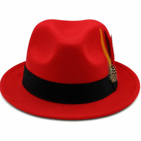Red Fedora Trilby Hat - 58cm