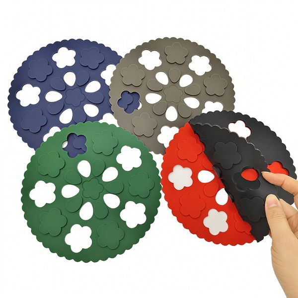 5pcs Silicone Trivet Mat Non-Slip Hot Coaster Pad Heat Resistant Pot Holder