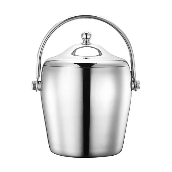Stainless Steel insulated Double Wall ice Bucket Champagne Bucket with lid