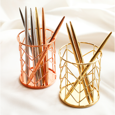 Christmas Gift] Rose Gold/Office Supplies Storage Two-piece Set (Slant Box  + Jenga) - Shop Moosy Life Pen & Pencil Holders - Pinkoi