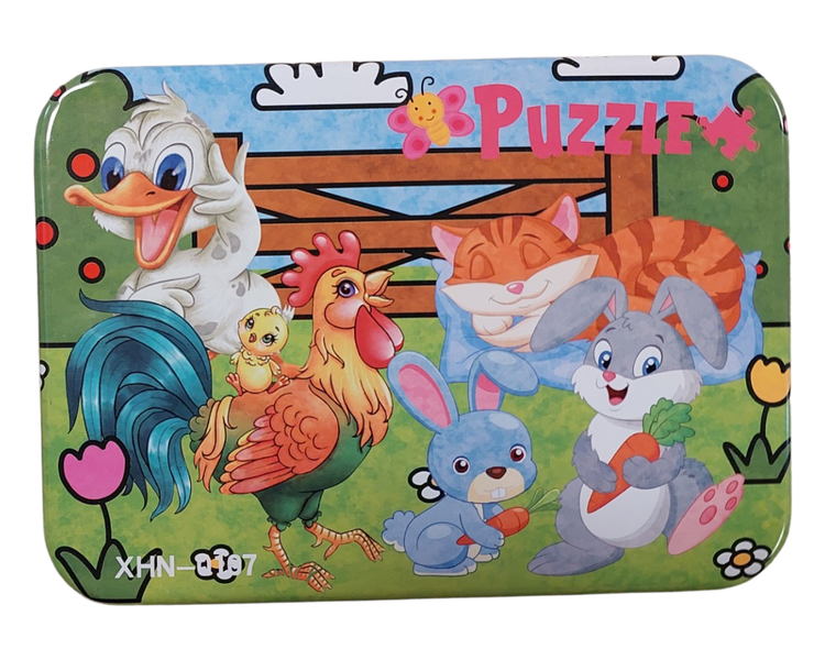 4 Puzzles in a Tin Tame Animals