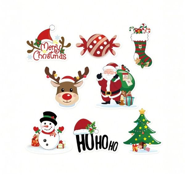 16-Piece Christmas Themed Cake Topper Set - Multicolor
