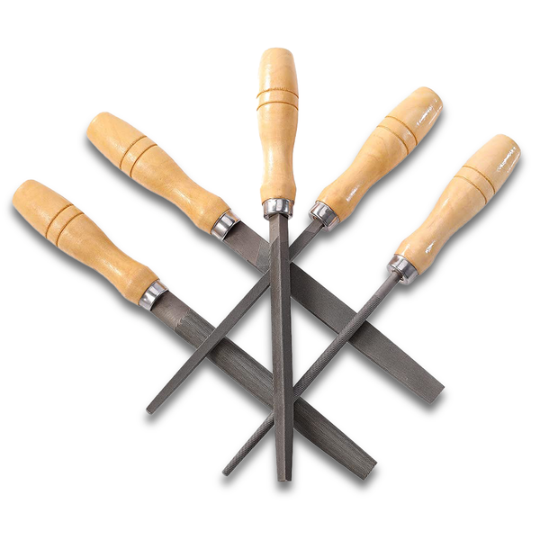 Topika Files Tools Set 5pcs with Wooden Handles for Metal, Wood &amp; Plastic
