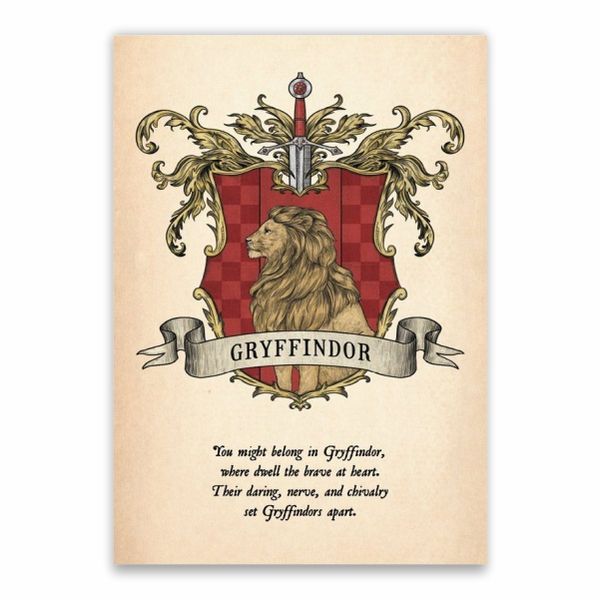 Gryffindor Logo And Characteristics Poster - A1