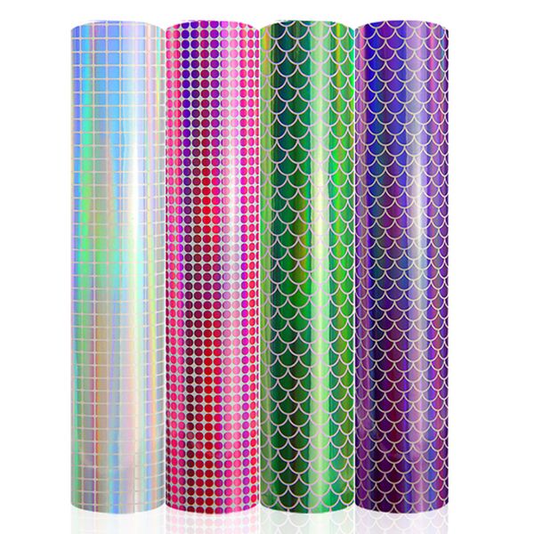 Holographic Mosaic Sticker Vinyl Permanent 4 pc 30x30cm + 1x transfer film