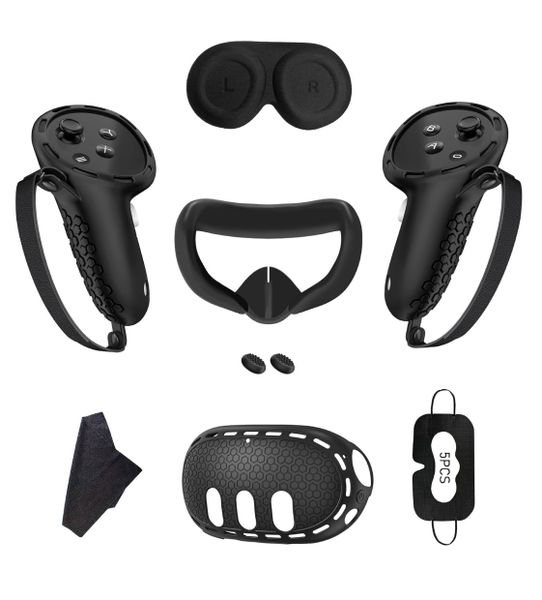 7 in 1 Soft Silicone Cover Set Compatible With Meta/Oculus Quest 3,Washable