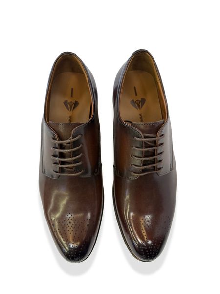 Fatou Wear Men's Genuine Leather Oxford Dress Shoes - Brown