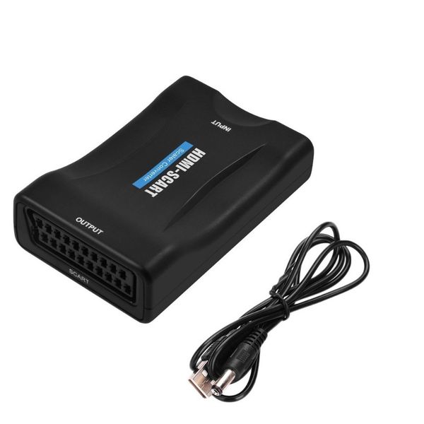 HDMI to SCART 1080P Adapter with USB Compatible with Phone TV DVD