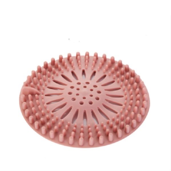 Silicone Floor Bathtub Sink Drain Strainer- Pink